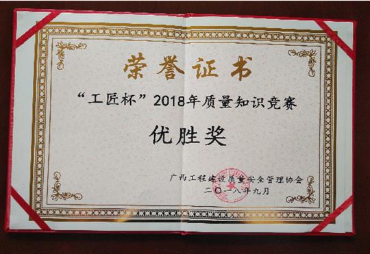世界杯开户平台,官方入口
喜获全区“工匠杯”2018年质量知识竞赛佳绩